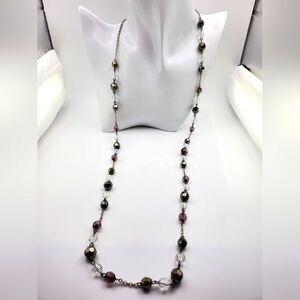 End of midnight beaded necklace‎ N0708